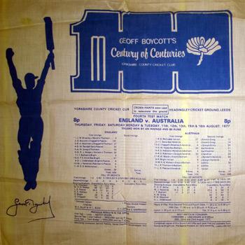 Geoff Boycott Commemorative 100 Centuries Handkerchief