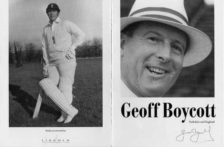 GEOFF BOYCOTT signed commemorative brochure 100 runs average
