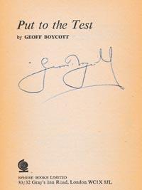 Geoff-Boycott-autograph-signed-yorkshire-cricket-memorabilia-book-put-to-the-test-geoffrey-england-boycs-signature