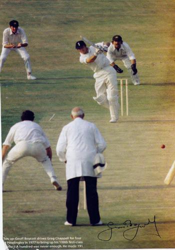 Geoff Boycott signed Ashes 100 Centuries pic