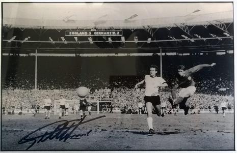 Geoff-Hurst-autograph-signed-England-1966-World-Cup-Football-memorabilia-West-Germany-4-2-hat-trick-third-goal-scorer-wembley-stadium-jules-rimet-signature-sir