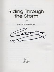 Geoff-Thomas-autograph-signed-autobiography-cycling-memorabilia-riding-through-the-storm-crystal-palace-football-tour-de-france bike charity ride cancer