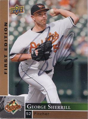 George-Sherrill-autograph-signed-baltimore-orioles-baseball-memorabilia-pitcher-2009-upper-deck-trading-card-first-edition