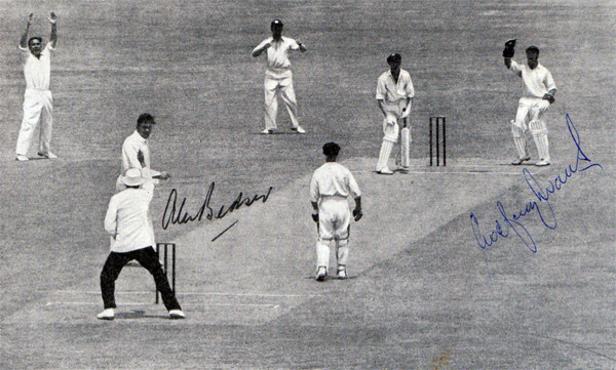 Godfrey-Evans-autograph-signed-Kent-cricket-memorabilia-KCCC-England-Alec-Bedser-wicketkeeper