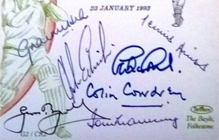 Graham-Gooch-Essex England Centuries signed cricket-FDC-autographs Boycott Cowdrey Hick Graveney Edrich Hutton