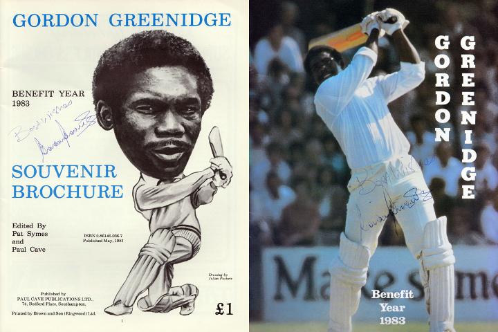 Gordon Greenidge signed Hants CCC Benefit Brochure
