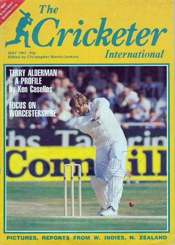 IAN BOTHAM  hand-signed May 1983 Cricketer  magazine cover.