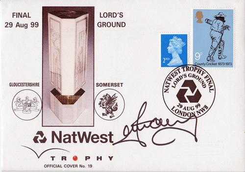 Ian-Harvey-autograph-Gloucestershire cricket-memorabilia-Gloucs CCC signed-first day cover -FDC-Lords nat west trophy final australia all rounder signature