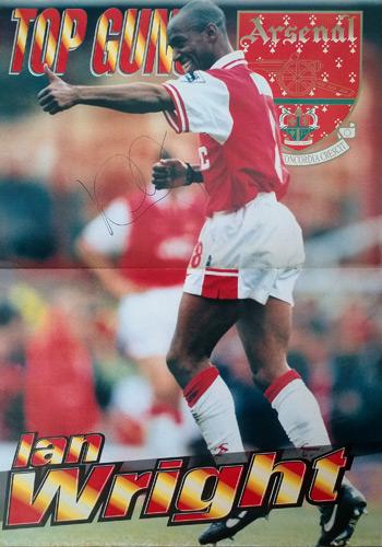 Ian-Wright-Arsenal-signed-Arsenal-FC-football-poster-memorabilia-Wrighty-AFC-autograph-top-gunners