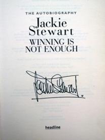JACKIE STEWART memorabilia signed autobiography Winning is not Enough formula one memorabilia autograph