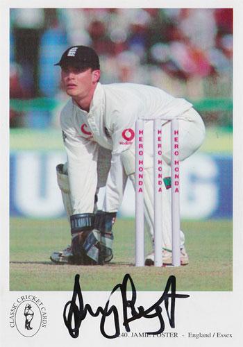 James Foster signed Essex England cricket autograph card memorabilia