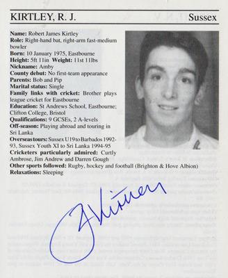 James-Kirtley-autograph-signed-Sussex-cricket-memorabilia-signature-england-bowler-1995-county-cricketers-whos-who