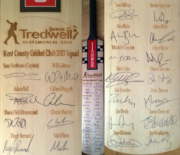 James-Tredwell-autograph-Treddy-Testimonial-2017-Tredders-signed-Gray-Nicolls-cricket-bat-Sam-Northeast-Billings-Jason-Gillespie-Denly-Matt-Coles-Walker-Kent-CCC