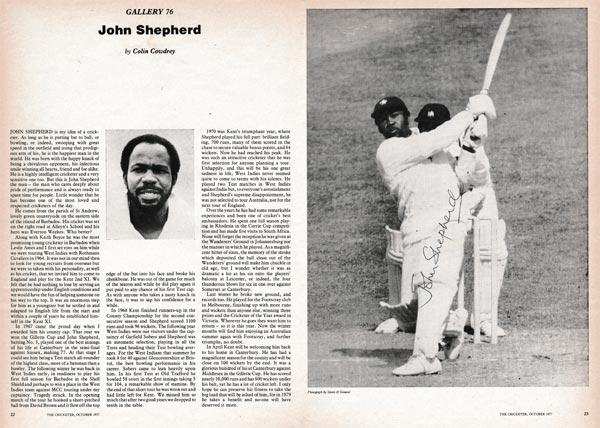 John-Shepherd-autograph-signed-kent-cricket-memorabila-west-indies-1977-cricketer-magazine-shep-kccc
