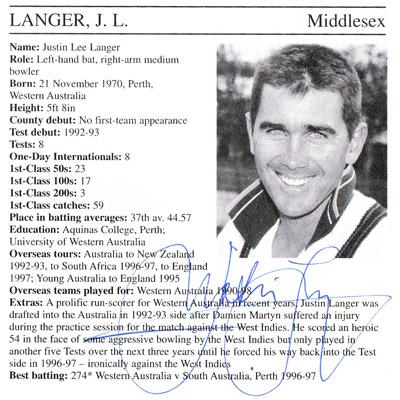 Justin-Langer-autograph-signed-Australia-cricket-memorabilia-batsman-opening-batsman-aussie-middx-ccc whos who