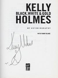 Kelly-Holmes-autograph-signed-athletics-memorabilia-autobiography-black-white-and-gold-800-1500-metres-olympic-champion-gold-200