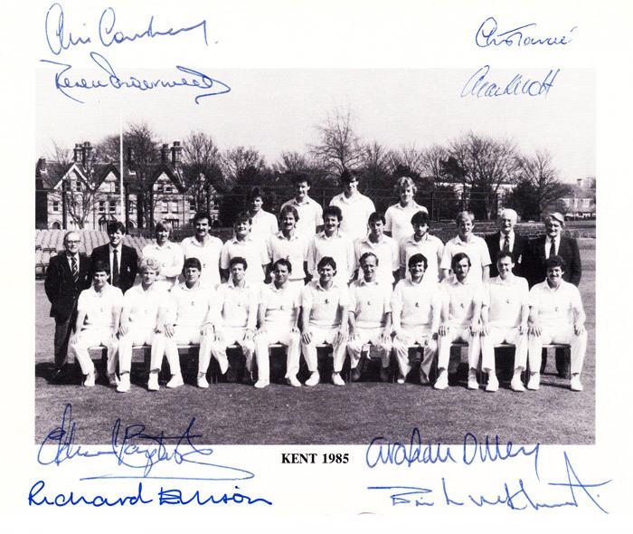 Kent CCC signed 1985 cricket team photo