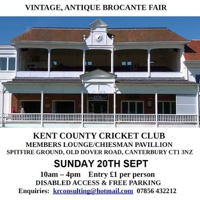 Kent-County-Cricket-Club-sports-memorabilia-signed-Vintage-Antiques-Fair-Pavilion-KCCC-Uniquely-Sporting-Spitfire-Ground-St-Lawrence-Canterbury brocante