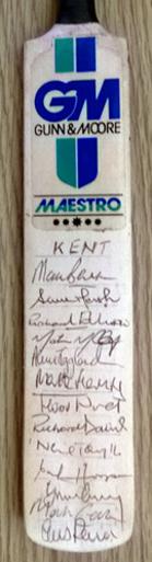 KENT CCC 1980s signed mini cricket bat