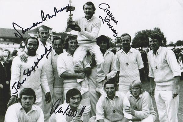 Kent-cricket-memorabilia-1974-Gillette-Cup-Final-team-photo-Lords-Norman-Graham-Johnson-Alan-Knott-John-Shepherd-champions-winners-Lancashire-CCC-KCCC