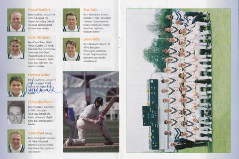 Kent-cricket-memorabilia-KCCC-memorabilia-signed-South-Africa-cricket-memorabilia-1998-tour-programme-england-test-autograph-St-Lawrence-ground-Proteas-Matt-Walker