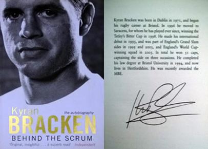 KYRAN BRACKEN memorabilia signed autobiography