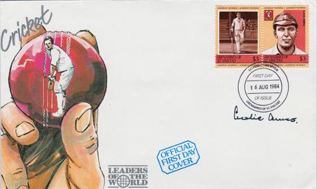Les-Ames-autograph-signed-Kent-cricket-memorabilia-wicket-keeper-England-Test-match-100s-KCCC-legend-Leslie-Ames-president-Spitfires-FDC-First-Day-Cover