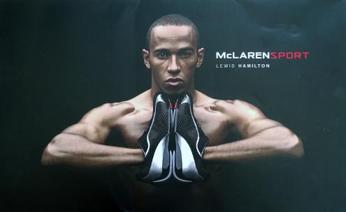 Lewis-Hamilton-Formula-One-memorabilia-F1-world-champion-McLaren-racing-sports-shoes-Mercedes-advertising-poster