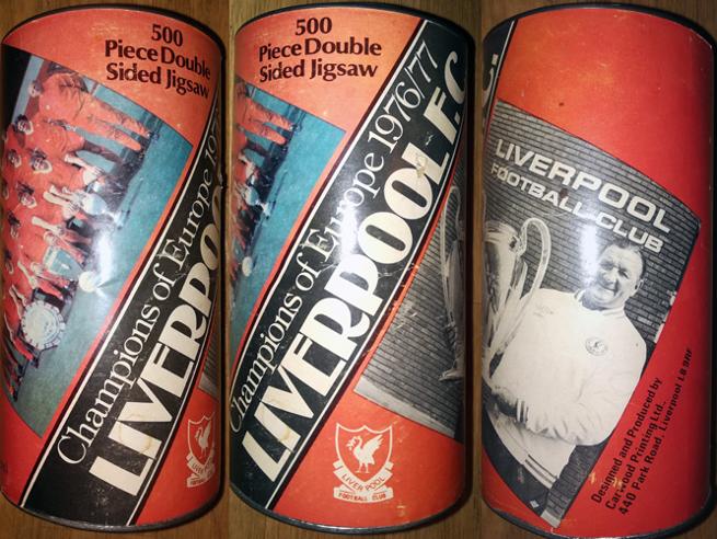 Liverpool-football-memorabilia-1976-77-Champions-Of-Europe-Vintage-Jigsaw-tin-double-sided-500-piece-lfc-bob-paisley-european-cup-victory-trophy-soccer-anfield