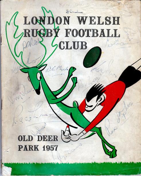 London-Welsh-rugby-memorabilia-signed-autographs-1957-Old-Deer-Park-programme-booklet-brochure-A-New-Era-LWRFU-Richmond-rugby-club-Wales-Exiles