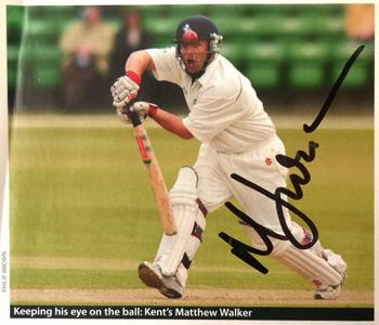 MATT WALKER memorabilia signed Kent cricket memorabilia magazine pic autograph