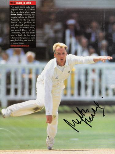 MATTHEW-FLEMING-autograph-signed-Kent-cricket-memorabilia-KCCC-England-Green-Jackets-Matt-Fleming