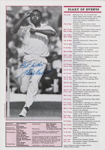 Malcolm-Marshall-autograph-signed-West-Indies-cricket-memorabilia-1987-Hampshire-CCC-benefit-brochure-testimonial-Hants-barbados-scotland
