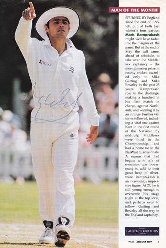 Mark-Ramprakash-autograph-signed-Middlesex-Cricket-memorabilia-england-test-match-captain-lords-batsman-middx-ccc