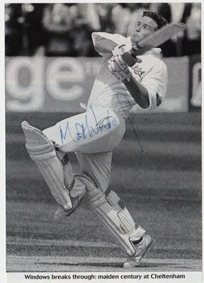 Matt-Windows-autograph-signed-Gloucestershire-Gloucs-CCC-cricket-memorabilia-newspaper-picture-maiden-century-ton-opening-batsman-signature