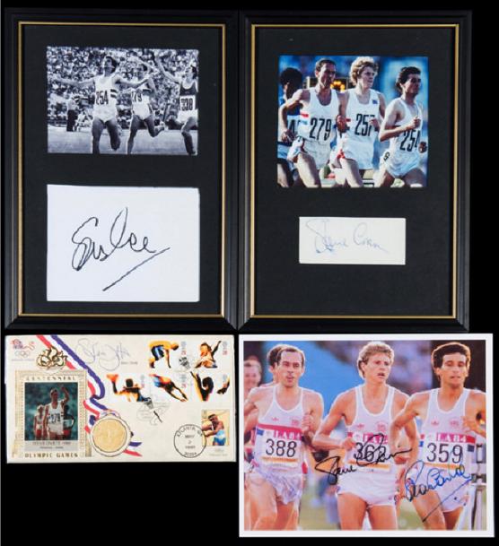 Seb Coe-Steve Ovett-Cram-1984-LA Olympics 1500m final Graham Budd Auctions sports memorabilia autograph signed