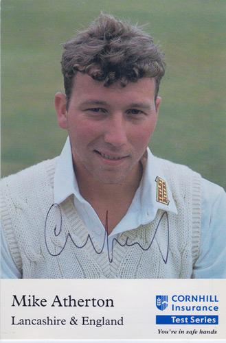 Michael-Atherton-autograph-signed-England-cricket-memorabilia-test-match-ashes-lancashire-athers-mike-captain-cockroach-sky-sports-tv-broadcaster-cambridge-blue
