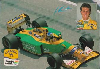 Michael-Schumacher-autograph-signed-formula-one-memorabilia-f1-benetton-racing-team-camel-sponsor-postcard