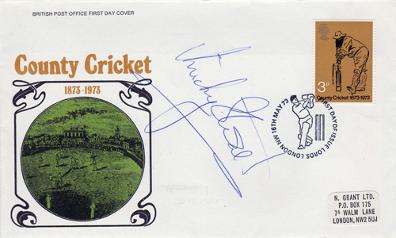 Micky-Stewart-signed cricket memorabilia first day cover FDC Surrey CCC England autograph 1973 centenary Lords