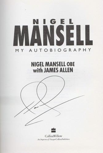 Nigel-Mansell-autograph-F1-motorsport-memorabilia-signed-autobiography-the-peoples-champion-first-edition-formula-one-world-champion-ferrari-williams-grand-prix