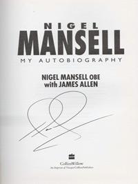 Nigel-Mansell-autograph-F1-motorsport-memorabilia-signed-autobiography-the-peoples-champion-first-edition-formula-one-world-champion-ferrari-williams-grand-prix