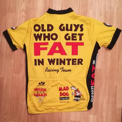 Old-Guys-Who-Get-Fat-in-the-winter-cycling-team-v1-jersey-voler-usa-memorabilia-spare-tire-ale-wide-load-diner-mad-dog-media-yellow-Patrick-OGrady-cartoon-1989-velonews