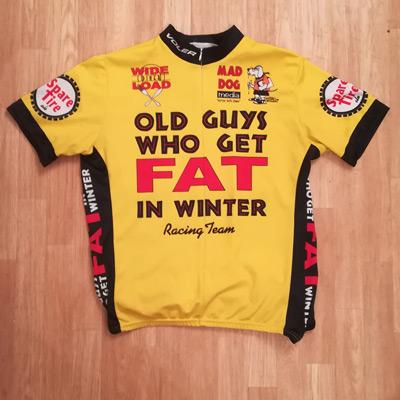 Old-Guys-Who-Get-Fat-in-the-winter-cycling-team-v1-jersey-voler-usa-memorabilia-yellow-spare-tire-ale-wide-load-diner-mad-dog-media-Patrick-OGrady-cartoon-1989-velonews