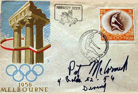 pat mccromack autograph signed olympic diving memorabilia fdc first day cover