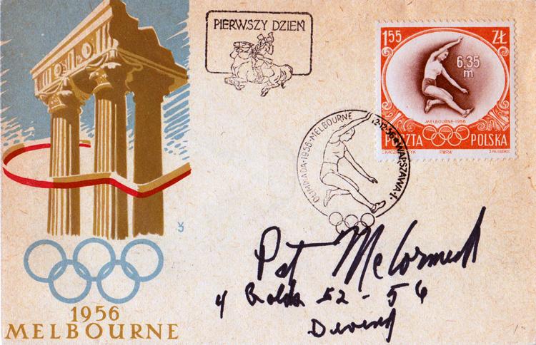 Pat McCormick memorabilia signed 1956 Melbourne Olympic Games memorabilia First day cover diving memorabilia autograph FDC