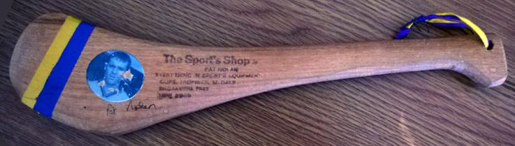 PAT NOLAN (two-times All-Ireland Hurling champion goalkeeper) signed Wexford mini-hurling stick GAA memorabilia