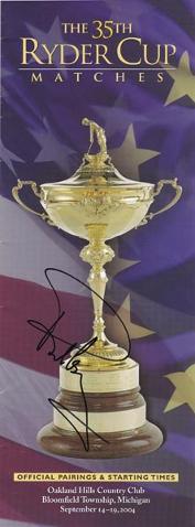 PAUL CASEY Signed 35th Ryder Cup  Official Pairings & Start Times booklet.