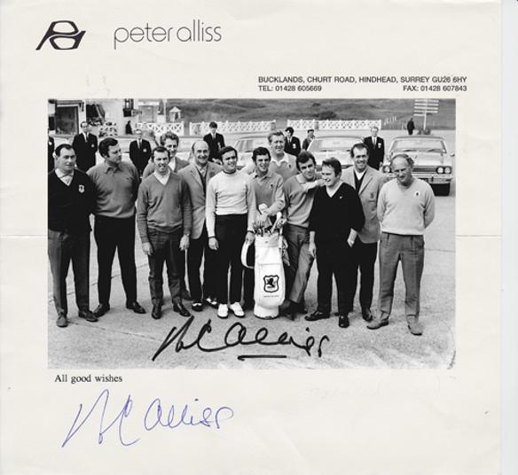 Peter-Alliss-autograph-signed-1969-Ryder-Cup-golf-memorabilia-personal-letter-head-gb-ireland-team-photo-Royal-Birkdale-tie-signature