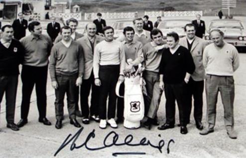 PETER ALLISS signed 1969 Ryder Cup team photo.