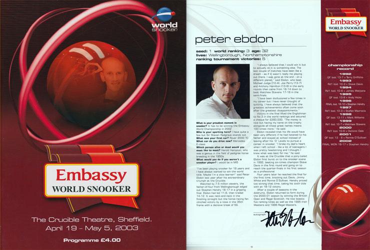 Peter-Ebdon-signed-bio-page-2003-Snooker-World-Championships-cover-autograph-memorabilia